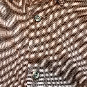 Men's Brown/Burgundy Patterned Express Shirt. Size small. Never worn.